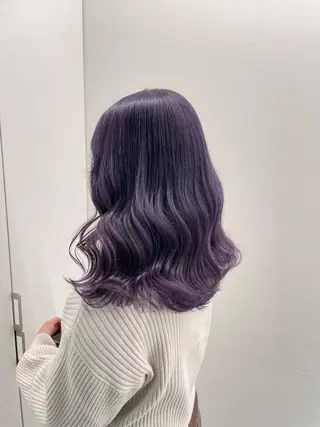 ミディアム カラー 🤍💕ブリーチカラ ーAyaka💕🤍のヘアスタイル