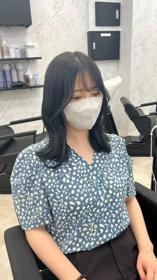 セミロング 韓国パーマ 美容師 和田爽良のヘアスタイル