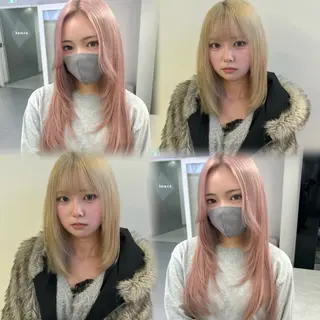 ロング カラー 名古屋/中顔面短縮 ✨/小顔ハイレイヤーのヘアスタイル