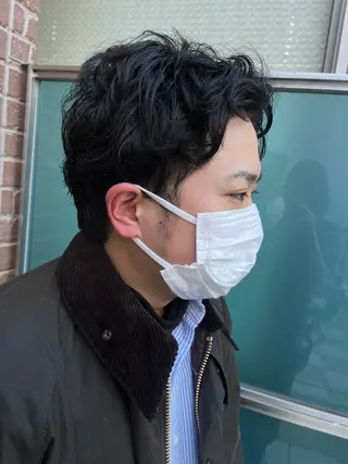 ミディアム カラー パーマ メンズ 久木原 ゆりのヘアスタイル