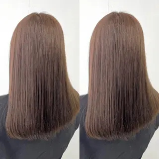 セミロング 透明感カラー🪿🤍 顔まわりカットのヘアスタイル
