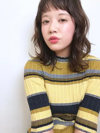 ミディアム カラー ヘアアレンジ ai あいのヘアスタイル