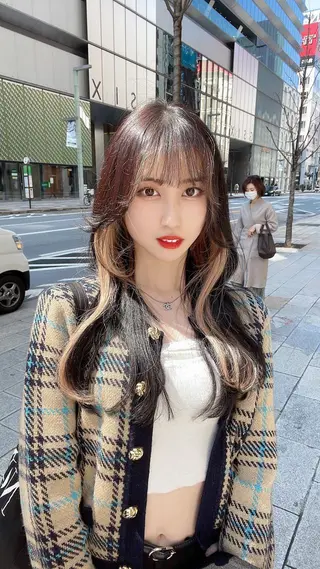 セミロング カラー 顔周り特化/韓国ヘア /レイヤー/吉野幸大のヘアスタイル