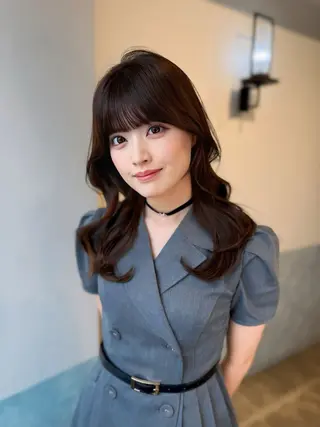 セミロング La Bonheur hair reve 池袋西口所属・コテ巻き風パーマ /志村大成のヘアスタイル