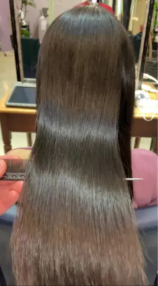 ミディアム カラー パーマ 美髪矯正 Rioのヘアスタイル