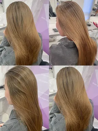 ロング カラー 艶ハイトーン‪‪🔆 ️️️安座間 希のヘアスタイル