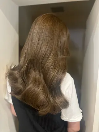 ロング カラー ブリーチなしWカラー /レイヤーカット大阪のヘアスタイル