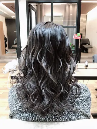 セミロング カラー 天野 開のヘアスタイル