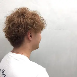 ショート パーマ メンズ N/デザインカラー 🌿ナギのヘアスタイル