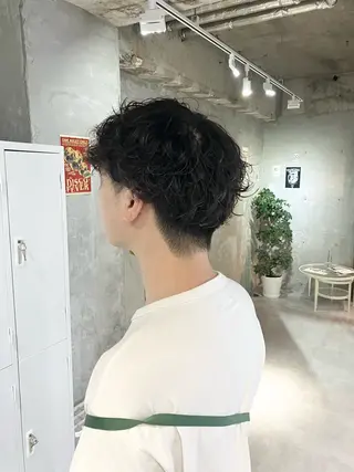 ショート パーマ メンズ door white hideのヘアスタイル