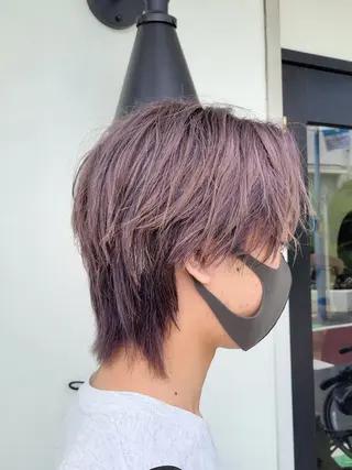 ミディアム メンズ 透明感🫧艶カラー✨ レイヤー✂渡辺祐輔のヘアスタイル