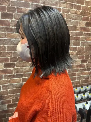 ミディアム カラー パーマ ヘアアレンジ メンズ キッズ ネイル マツエク・マツパ アイブロウ 久木原 ゆりのヘアスタイル