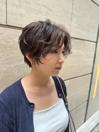 ショート カラー パーマ ヘアアレンジ 髪質改善/韓国風 レイヤー/田村祐樹のヘアスタイル