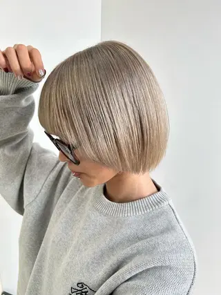ショート 🤍垢抜け♡透明感 カラーmoeka🤍のヘアスタイル