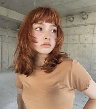 ミディアム カラー RUKA 美容院×ネイリストのヘアスタイル