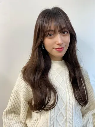 ロング カラー パーマ ヘアアレンジ メンズ キッズ ネイル マツエク・マツパ アイブロウ 韓国風×透明感カラー 髪質改善オタベシンヤのヘアスタイル