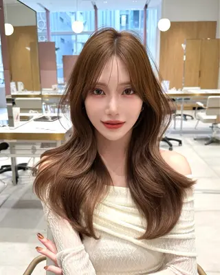 ロング カラー 🇰🇷韓国風くびれ ヘア🇰🇷中村優大のヘアスタイル