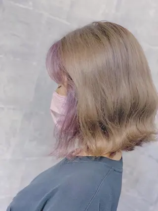 ミディアム メンズスタイル バレイヤージュ　齋藤のヘアスタイル