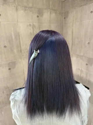 セミロング カラー メンズ ☁️かずき☁️青.紫 推し活カラー💫のヘアスタイル