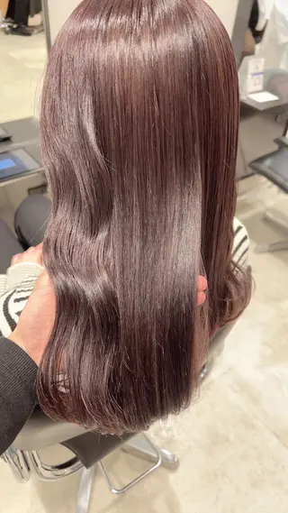 セミロング カラー スキバサミを使わない カット🌼唯🌼のヘアスタイル
