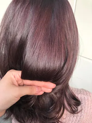 ミディアム カラー こやま りほのヘアスタイル