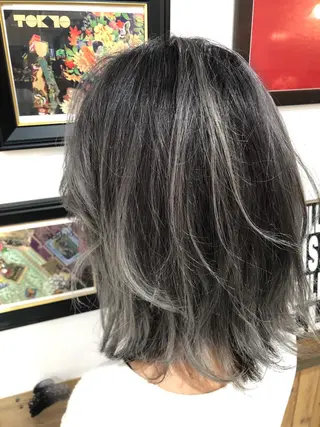 ショート カラー 吉田裕太/ハイライト ダブルカラーのヘアスタイル
