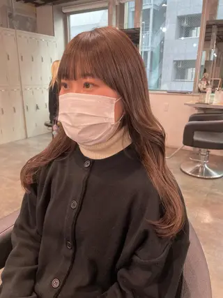 ロング カラー パーマ ヘアアレンジ メンズ キッズ ネイル マツエク・マツパ アイブロウ 透明感カラー・レイヤ ー🎀amika🎀のヘアスタイル