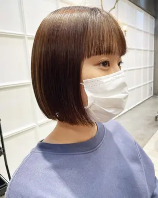 ショート カラー ヘアアレンジ 髪質改善カラー&TR 縮毛矯正/弱酸性矯正のヘアスタイル