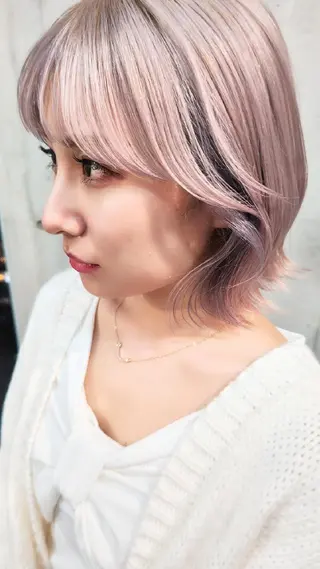 ショート カラー 髪質改善.縮毛矯正 ×韓国ヘアyukiのヘアスタイル