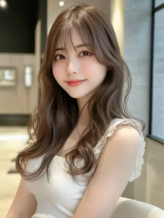 ロング カラー ♡韓国ハイトーンモテ カラー🧡ᩚMIKUのヘアスタイル