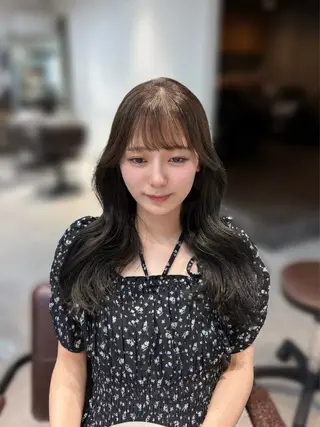 ロング カラー ninaアイドル前髪 ×透明感🎀のヘアスタイル