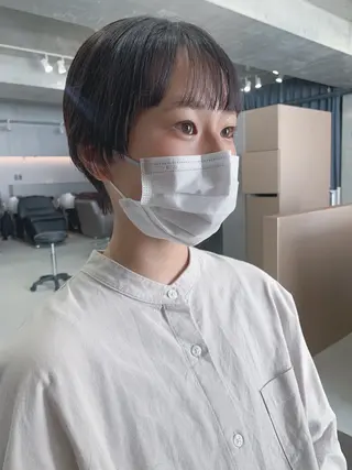 ショート カラー ボブパーマコテ巻き風 パーマNo1深江秀平のヘアスタイル