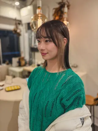 ミディアム 中目黒ブリーチカラー ボブ橋本青輝のヘアスタイル