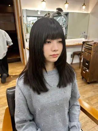 セミロング カラー パーマ ヘアアレンジ メンズ キッズ レイヤーカット 🌿透け感カラーのヘアスタイル