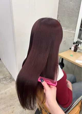 ロング カラー 🌷ラベンダーピンク 顔まわり🌷ねいろのヘアスタイル