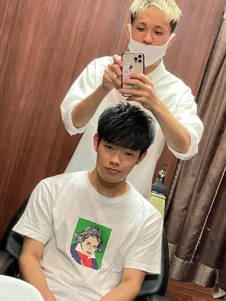 ミディアム 中越 仁一郎のヘアスタイル