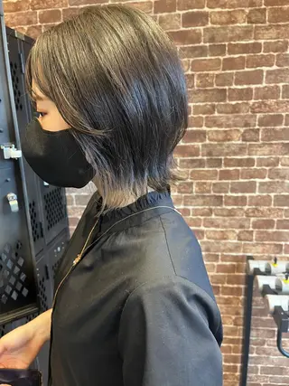 ショート カラー パーマ ヘアアレンジ メンズ キッズ ネイル マツエク・マツパ アイブロウ 久木原 ゆりのヘアスタイル
