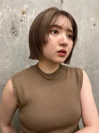 ショート ひなこ♡縮毛矯正/ 艶カラー🤍透明感のヘアスタイル