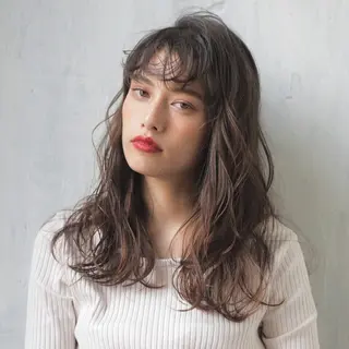 ロング パーマ 町田/レイヤーカット ハッシュカット/八木のヘアスタイル