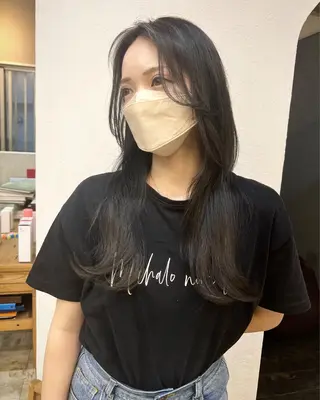 セミロング カラー テトネ タカシのヘアスタイル