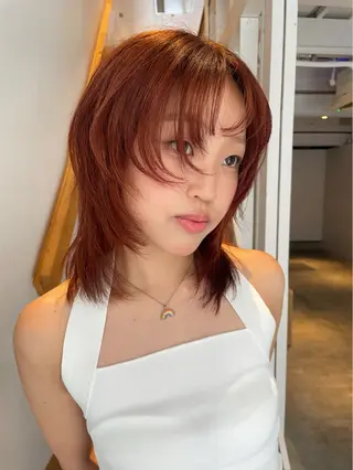 ミディアム カラー 和田 英梨香のヘアスタイル