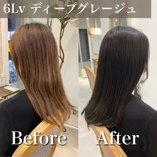 ロング カラー ブリーチなし✨艶髪 カラー𓃲YAGIのヘアスタイル