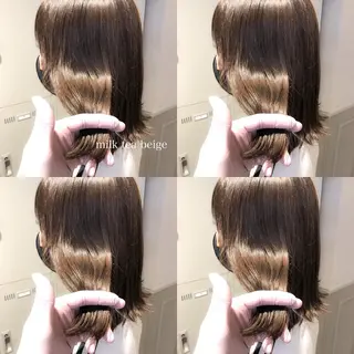 ミディアム カラー ハイトーン×レイヤー カットTAKUMIのヘアスタイル