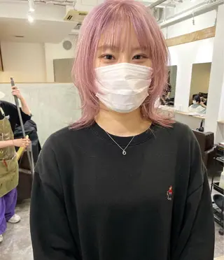 ミディアム カラー 森貴裕/ベージュ/ パーマ/オリーブのヘアスタイル