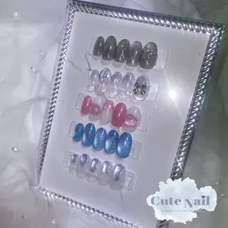 ネイル ️🫧もこ 艶感ネイル🫧のネイルデザイン