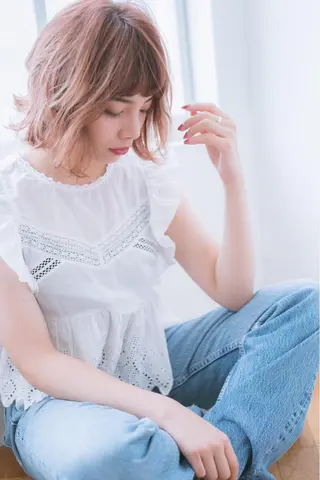 ミディアム カラー パーマ ヘアアレンジ 【白髪ぼかし 専門GBG】自由が丘のヘアスタイル