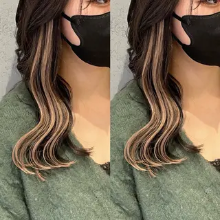 セミロング カラー 苗村 梨愛のヘアスタイル