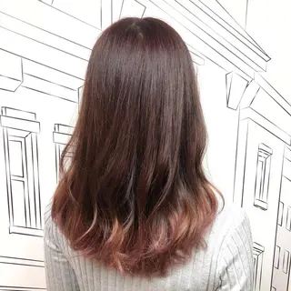 ミディアム カラー TOMOKA 艶髪/透明感カラーのヘアスタイル