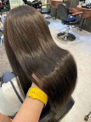 ロング カラー オリーブカラー🫒/ ハッシュカット/みゆのヘアスタイル