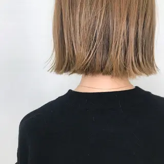 ミディアム カラー オリーブ/アッシュ やわらか透明感カラーのヘアスタイル